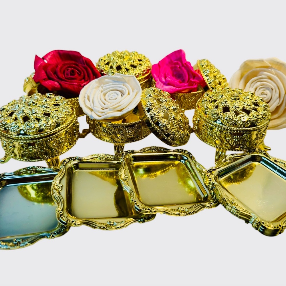 12‑Piece Gold Plastic Cupcake and Treats Table Display Set for Events-